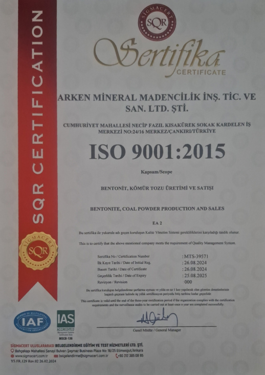 arkenmineral-iso9001